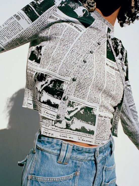 Balenciaga Sweaters - Balenciaga F/W 2017 Newspaper Print Cardigan - VERY RARE, Excellent Condition